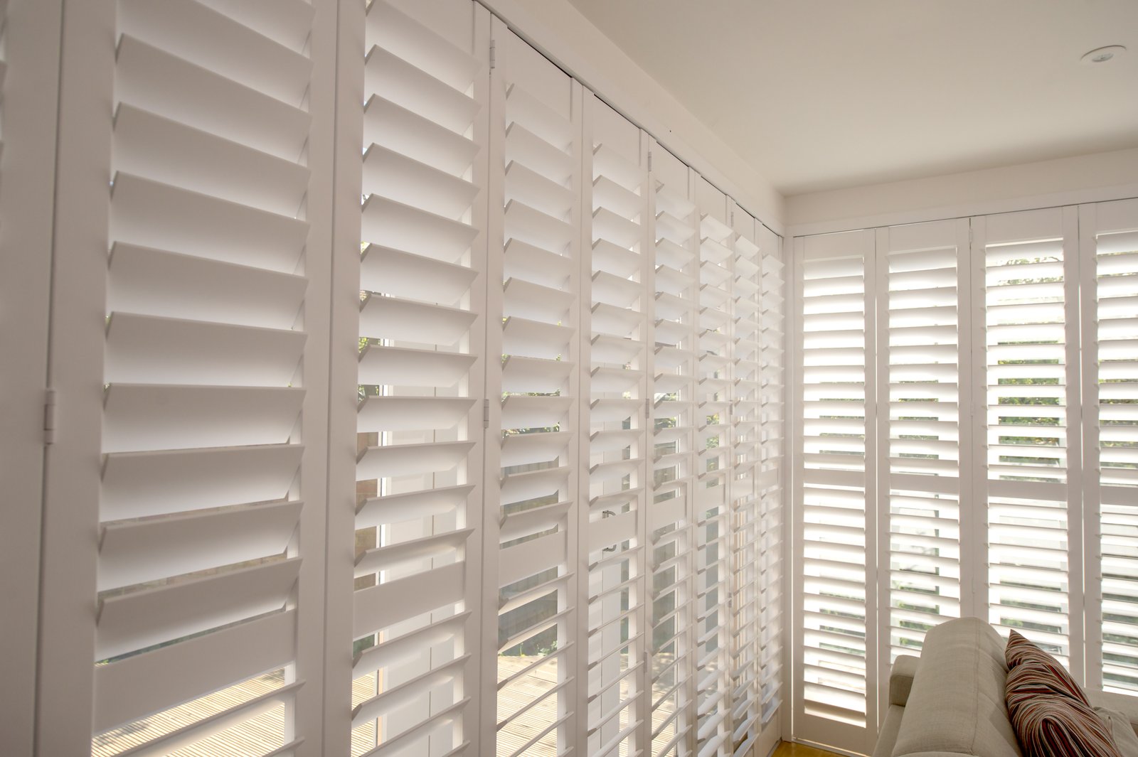 Bay window plantation shutters in Ipswich